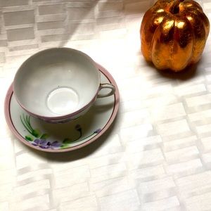 Cup and saucer, hand painted